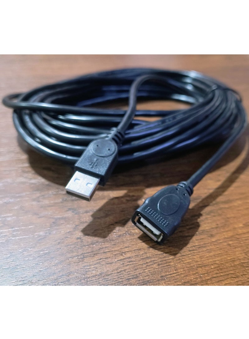 USB Male to Female Cable, 10M, Black – High-Speed Extension Cable for Convenient Connectivity - Image 1